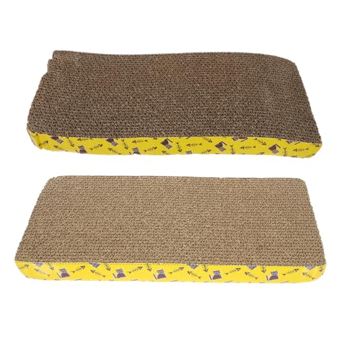 PEPLAYTAL 2 Piezas rascador para Gatos canalón Gatito Almohadilla para rascar el Piso Juguetes para Gatos rascador de cartulina para Gatos Tabla de pulir Garra de Gato Papel Corrugado Coffee