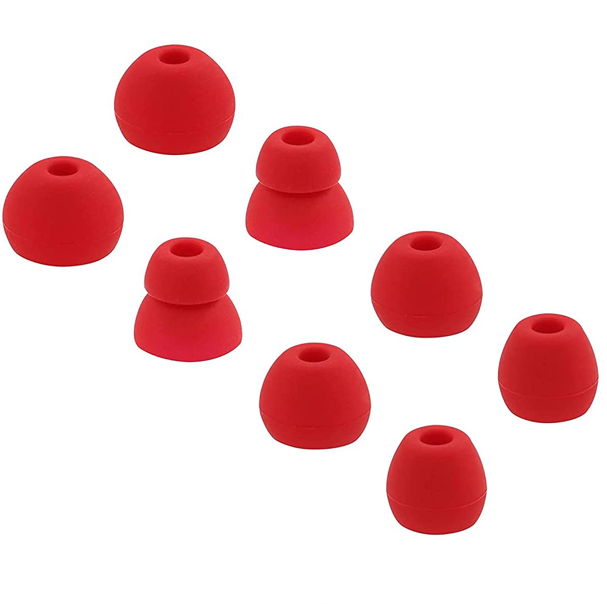 ALXCD Ear Tips Compatible with Powerbeats High-Performance Earbuds, S/M/L/D 4 Sizes 4 Pairs Soft Silicon Earbuds Tips Replacement Eartips, Compatible