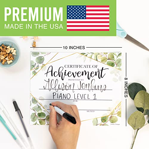 Certificate of Achievement Awards -25 Bulk Award Certificates for Students & Employee of the Month, Greenery Certificate Paper, Superlative Academic Excellence End of School Certificates of Completion - Thumbnail 4