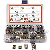 IQIHUI 110pcs Automotive U Nut Clips #6/8/10/12 4 Sizes Universal Car U-Clips Fasteners Assortment Kit Replacement Bumper Dash Door Panel Interior Trim ST4.2 4.8 5.5 (110pcs)