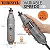 Terratek Corded Rotary Tool 234Pc Accessory Set, 135W Variable Speed 8000-33000RPM, Ideal for DIY Projects, Woodwork, Hobby Craft & Dremel Multi Tool Compatible with Carry Case Included