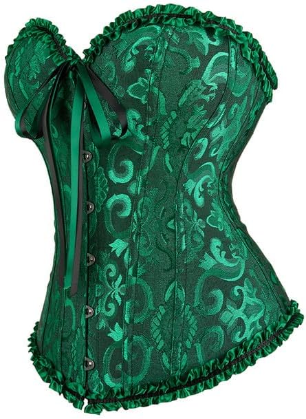 Moonight Corsets for Women Renaissance Floral Lace up Boned Overbust Corset Bustier Shapewear - Image 3