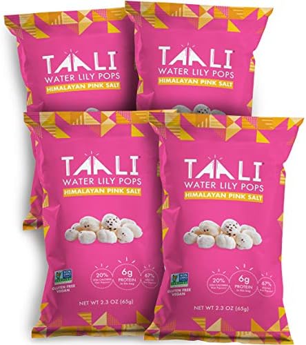 Taali Himalayan Pink Salt Water Lily Pops, Makhana Snack, 4-Pack