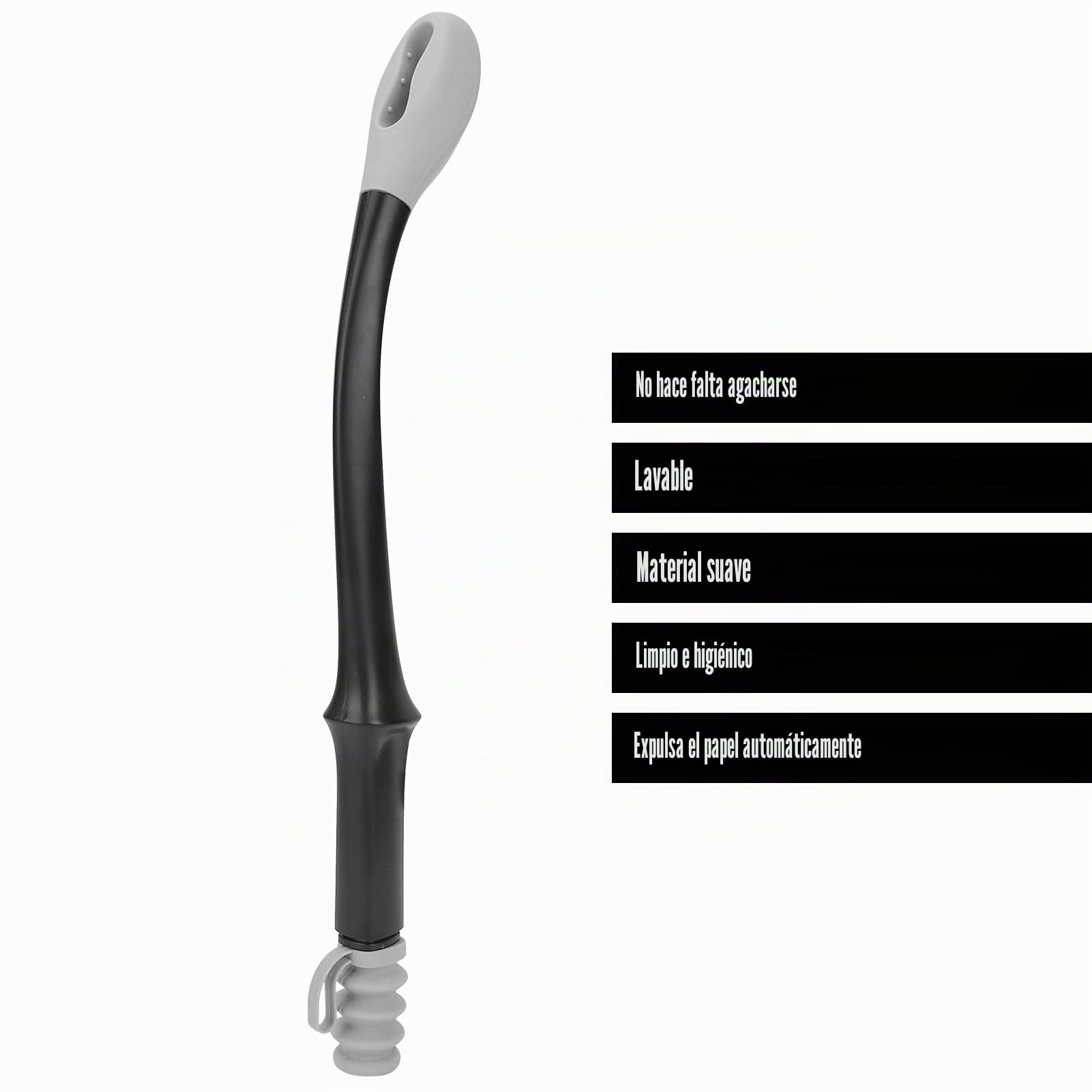 Ayudas para limpiar el higiénico, limpiaparabrisas cómodo para mujeres embarazadas y personas discapacitadas (gris)