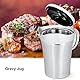 Premium Edelstahl Thermo Sauciere, Doppelt Isoliert Eleganter Silberner Thermo Sauciere Soßenkanne Perfekt für Abendessen Partys (750ml)