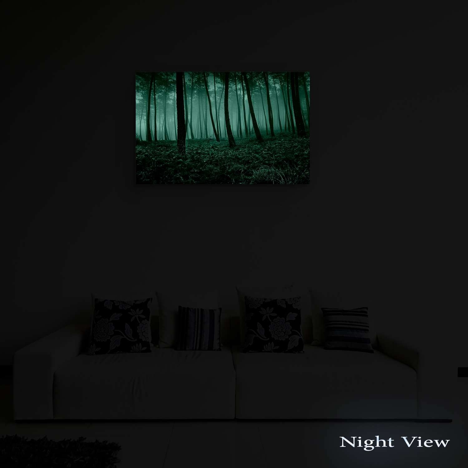 Startonight Impression Sur Toile Lumineux Peinture Forêt Rouge Pourpre, Tableau Paysage Nature - Decoration Murale Salon Moderne - Image sur Toile - 60 x 90 cm Idée Cadeau Élégante et Originale