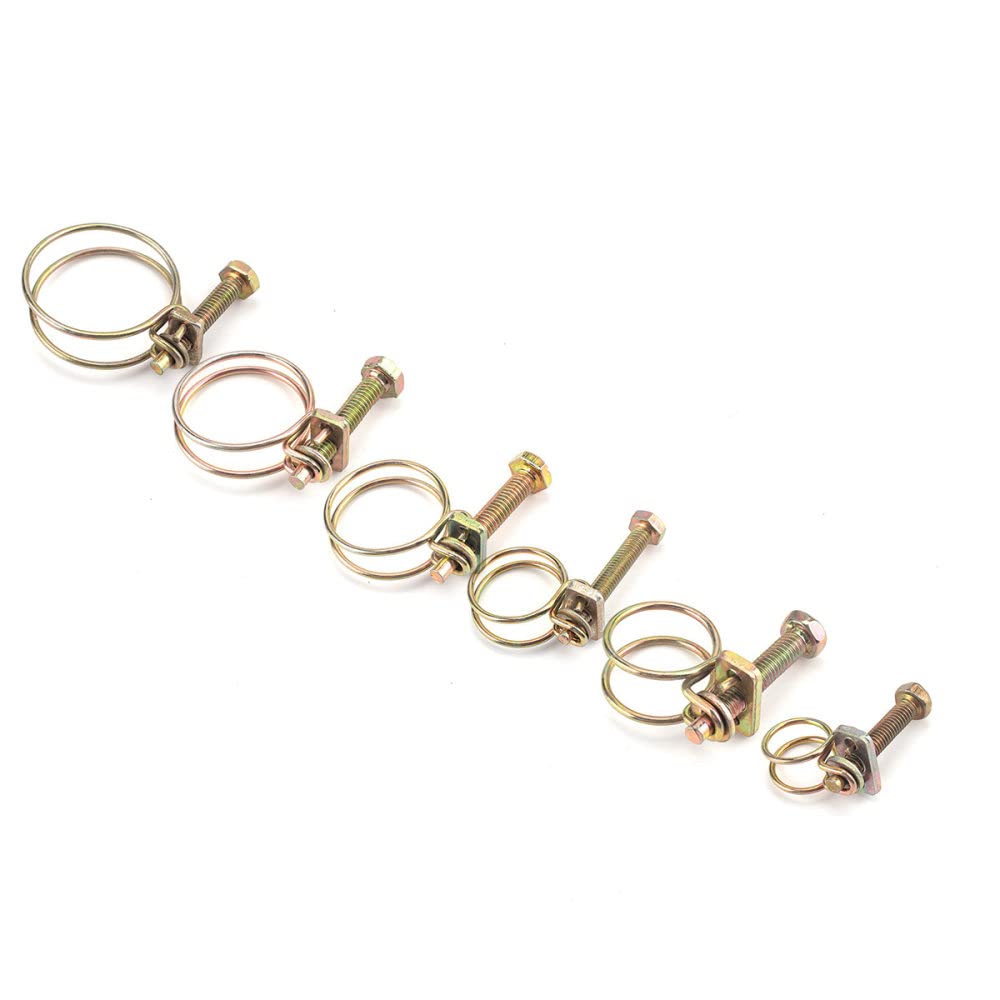 Wbtajzhy One Color Double Wire Hose Clamp, Stainless Steel Clamps 10 Pack 9-12Mm To 56-64Mm(56 64Mm)
