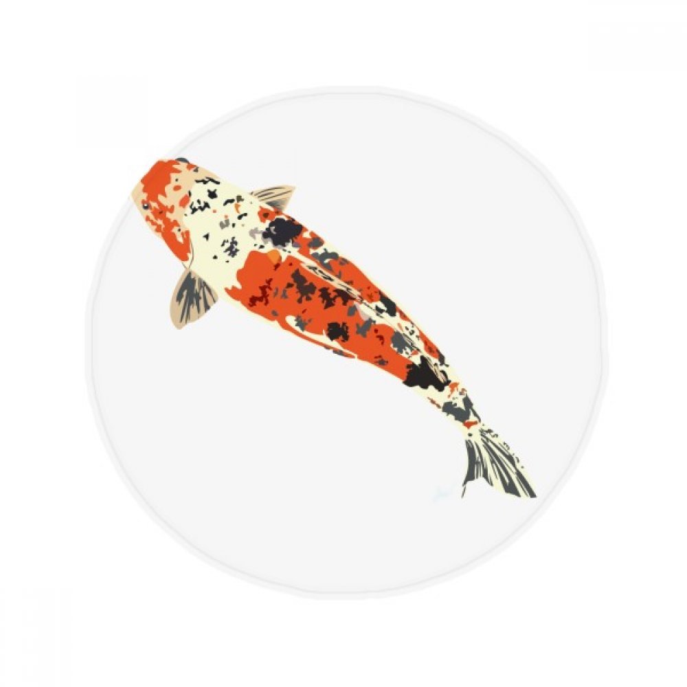 Tapis antidérapant poisson de la chance multicolore rond pour sol sécurisé