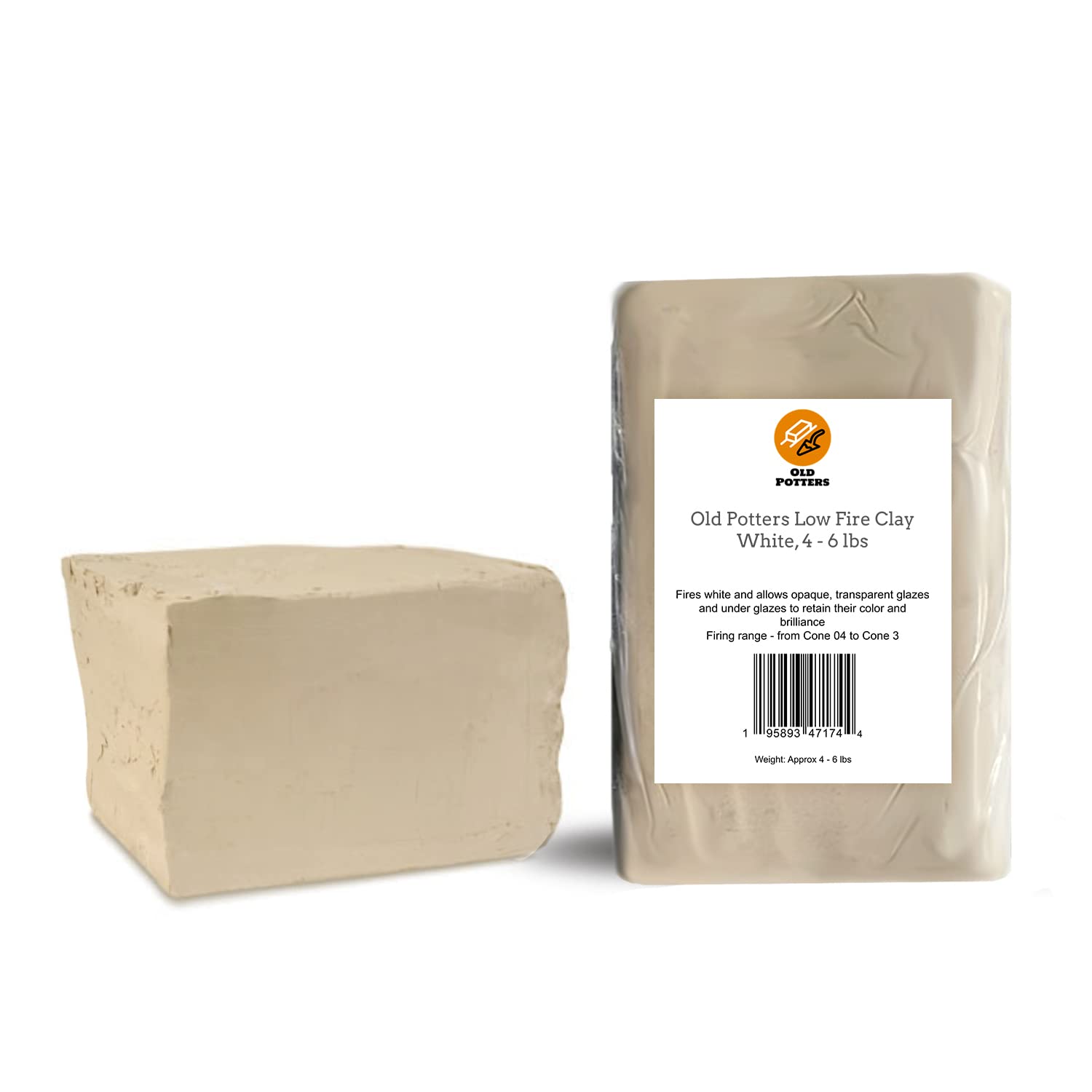 Old Potters Low Fire Pottery Clay White Art Modeling Clay, Ideal for