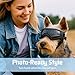 Fohuanky Hundebrille für kleine und mittelgroße Rassen, verstellbare Haustier-Sonnenbrille mit UV-Schutz, Hundebrille für Reisen, Wandern, Outdoor-Spaß (Schwarz, S)