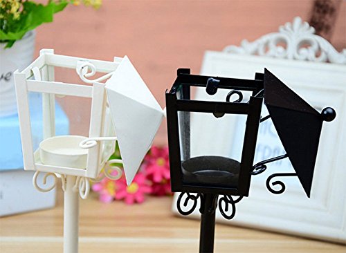 Zentto Vintage Street Lamp Candle Holder Tea Light Candlestick Stand Black Table Decoration For Home Restaurant Creative Metal Crafts #TOP7