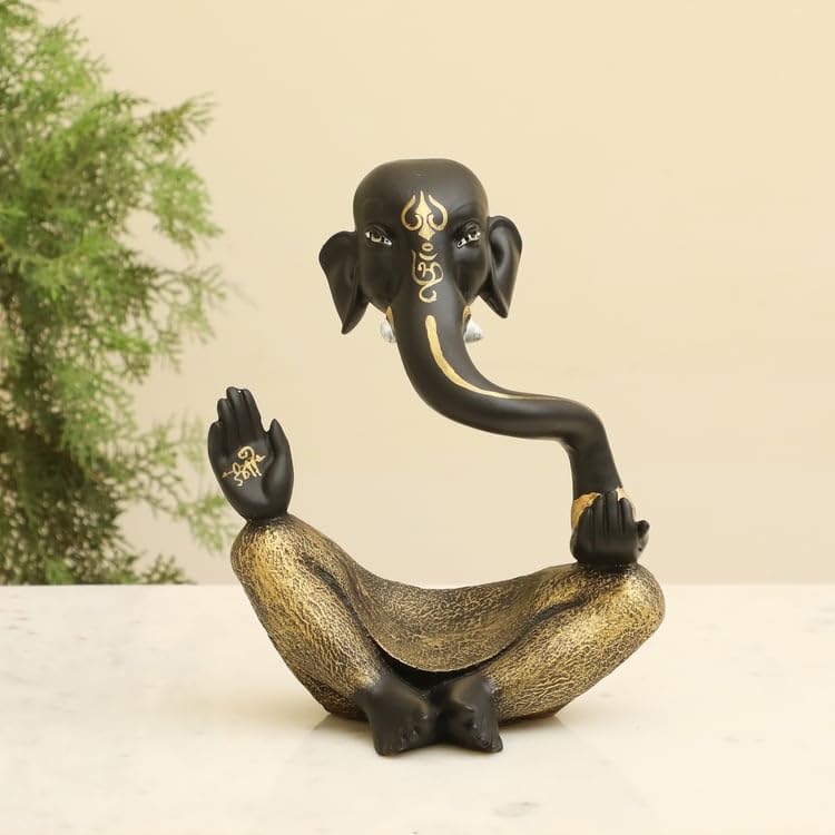 Karigaari India Mystical Indiana Polyresin Pitambara Ganesha Figu...