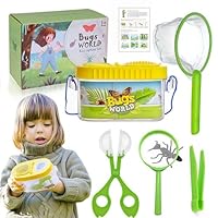 Bug Catcher Kit for Kids, 6PCS Outdoor Nature Exploration Kits, Children Summer Toys Bug Collections with Insect Catcher Box, Butterfly Nets, Tweezers for Kids 3 4 5 6 7 8 Years Old