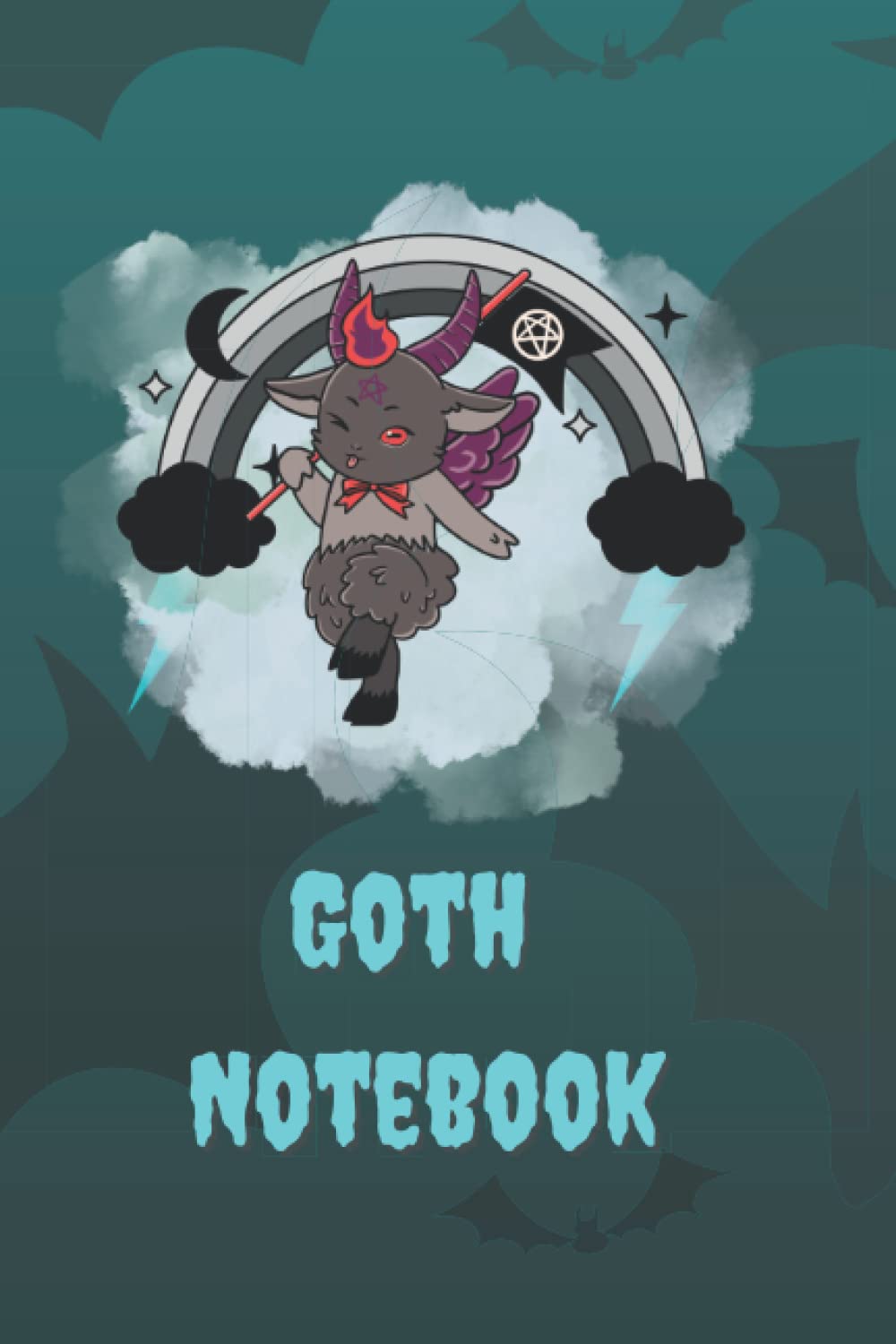 Goth Notebook: Spooky Cute Kawaii Gothic Baphomet Dancing Rainbows for Journaling Planning Crafting Ideas