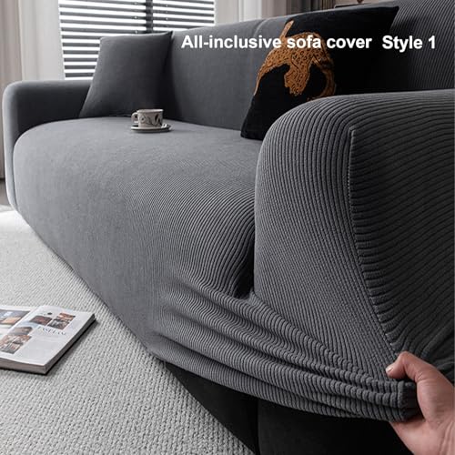 YHXAIQ Elastischer Alles inklusive Sofaschoner, Polarfleece Couch Cover mit Überzug, Rutschfester Universeller Sofabezug für 2/3/4-Sitzer(Beige 1,90-140 cm)