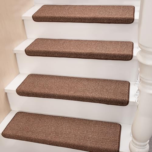 Hopeviva Bullnose Carpet Faux Sisal Stair Treads | Set of
