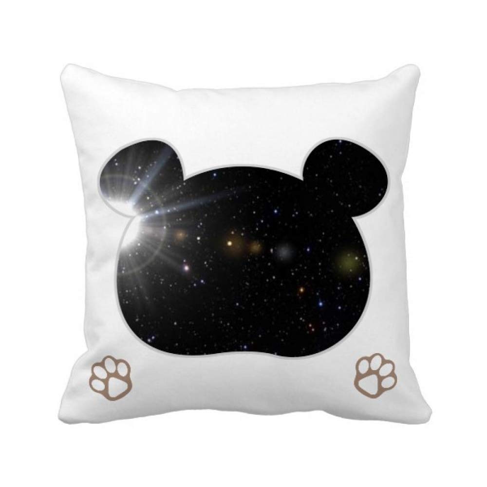 Housse de coussin ours blanc Dark Sky, format carré pour décoration de salon moderne