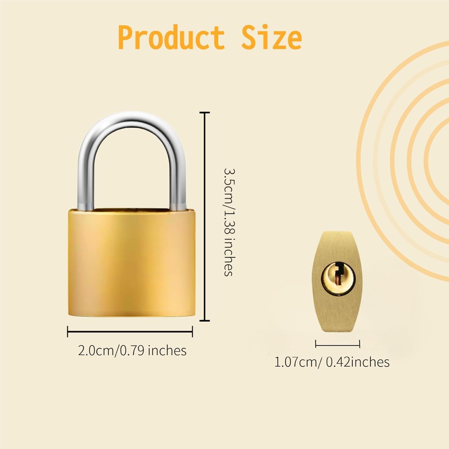 Small Brass Padlocks with Keys, 20mm Luggage Locks, 6 Pack, for Gym Locker, School, Travel