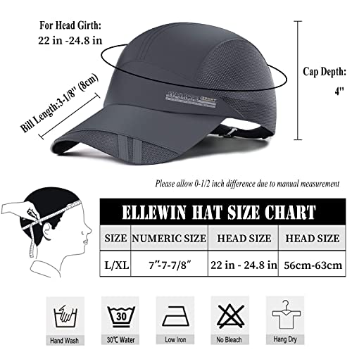 Ellewin Black Baseball Cap Running Hat Golf Hats Men Pickleball Quick Dry Caps Dri Fit Hat For Men And Women Sun Protection #TOP5
