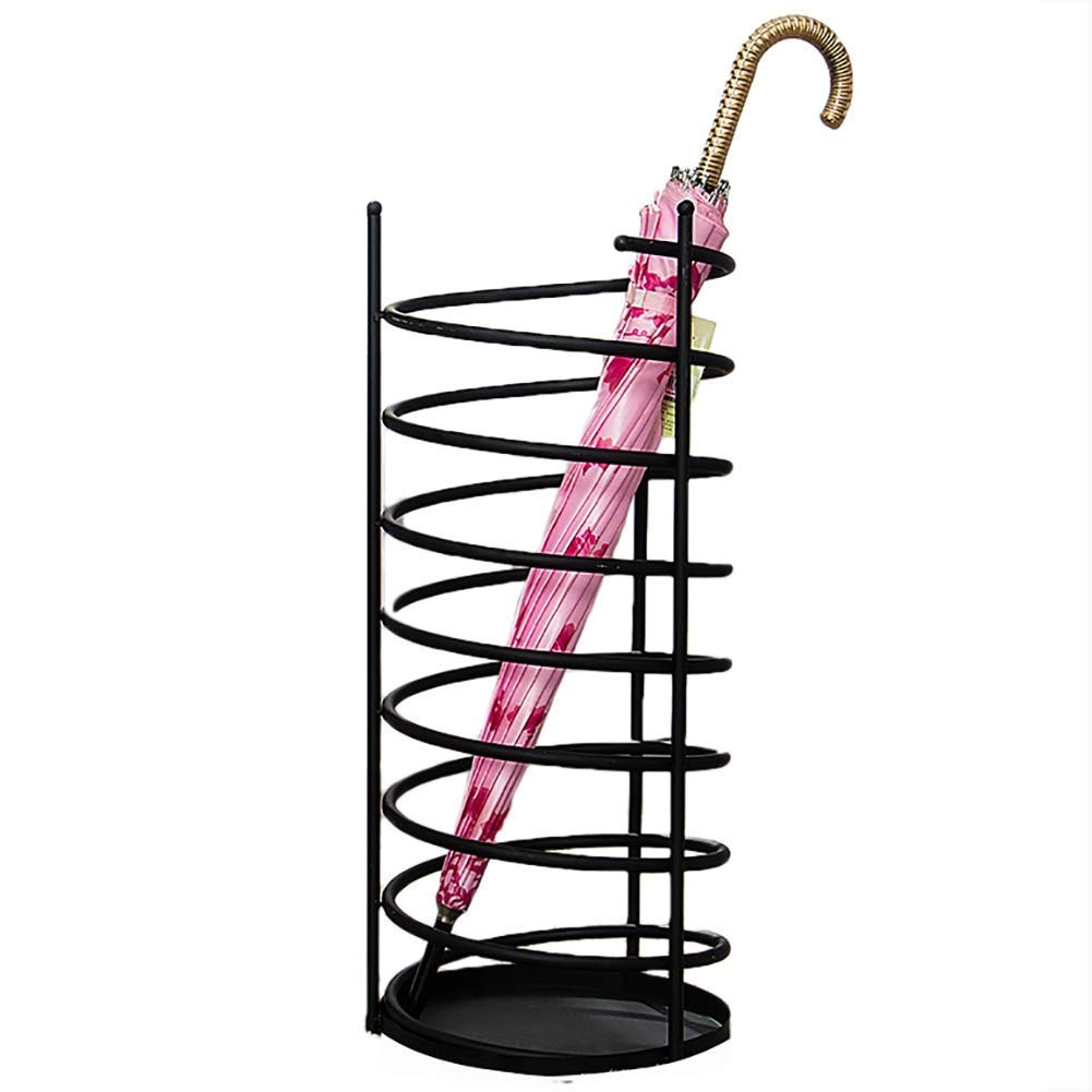 Porte-parapluie rond en métal noir style simple et moderne pour entrée de bureau