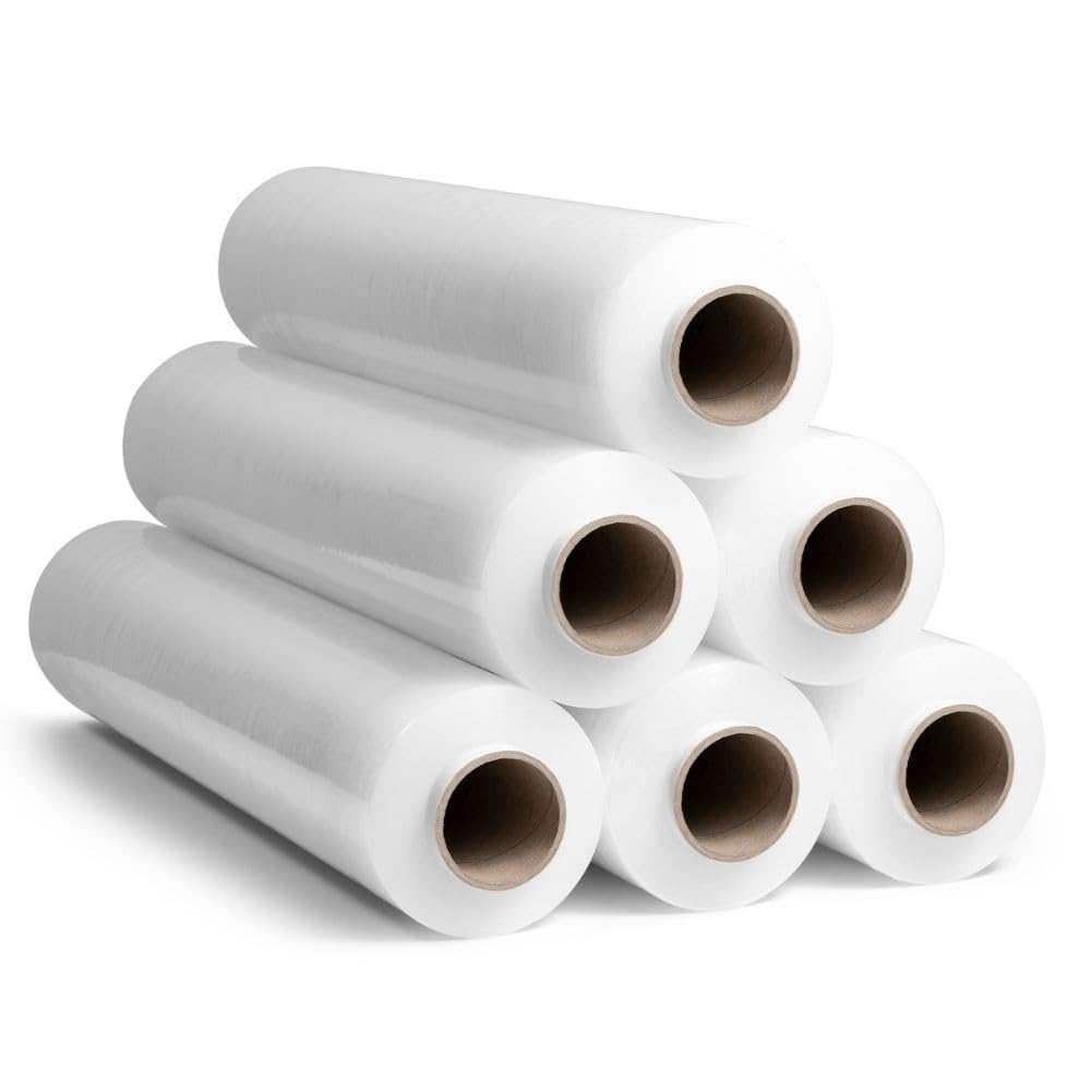 RAGO® Emballage déménagement 300m 4 pièces I Film à palette 9,5 × 9,5 × 40 cm Film déménagement Film emballage transparent I Plastic wrap Film plastique déménagement Rouleau emballage colis