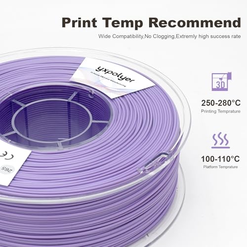 Image of ASA Filament 1.75mm Lavender Purple 1KG, UV & Weather & Heat Resistant 3D Printer Filament, High Speed and Easy Printing AMS-Compatible for Bambu Lab 3D Printer with Default ASA Settings