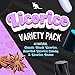 Wiley Wallaby Black Licorice Variety Pack - All Sorts, Black Beans & Black Classic Gourmet Australian Style Soft & Chewy Licorice Candy - Pack of 3