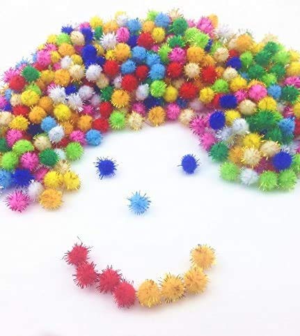 Tech-P® 300 Pack 20Mm Small Pom Poms Glitter Balls Small Sparkle Balls For Arts Crafts Projects– Assorted Color #TOP3