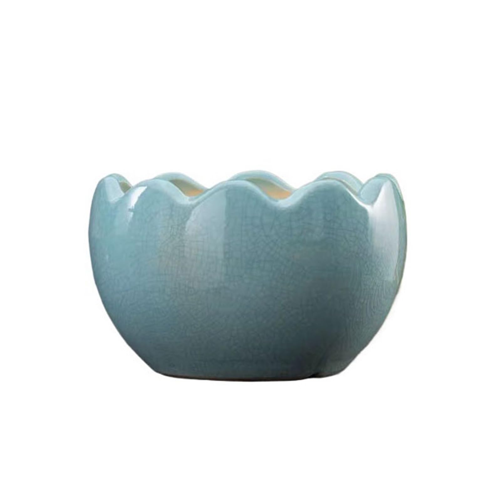 L8p2B5s7 Garden Pots Succulent Flower Pot Ceramic Notch Large Caliber Green Plant Roses Hanging Orchid Bonsai Creative Orchids(Blue,Large)