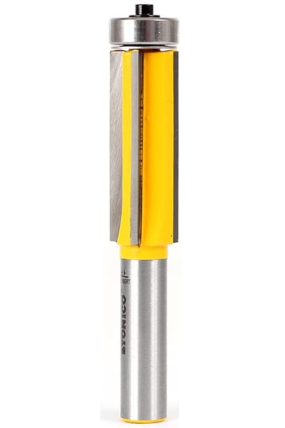 Yonico Pattern Bit Flush Trim Router Bits 2-Inch Cutting Length 4 Flute 1/2-Inch Shank 14927