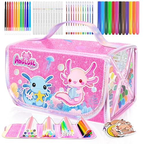 JYPS Axolotl Maletin Pinturas para Niña con Estuche, 70 Piezas Lavable Rotuladores para Colorear Juego de Pintura, Crayones, Acuarelas, Maletin de Colores Dibujo Juguetes Regalo Niños 4 5 6 7 8 años JYPS Axolotl Maletin Pinturas para Niña con Estuche, 70 Piezas Lavable Rotuladores para Colorear Juego de Pintura, Crayones, Acuarelas, Maletin de Colores Dibujo Juguetes Regalo Niños 4 5 6 7 8 años
