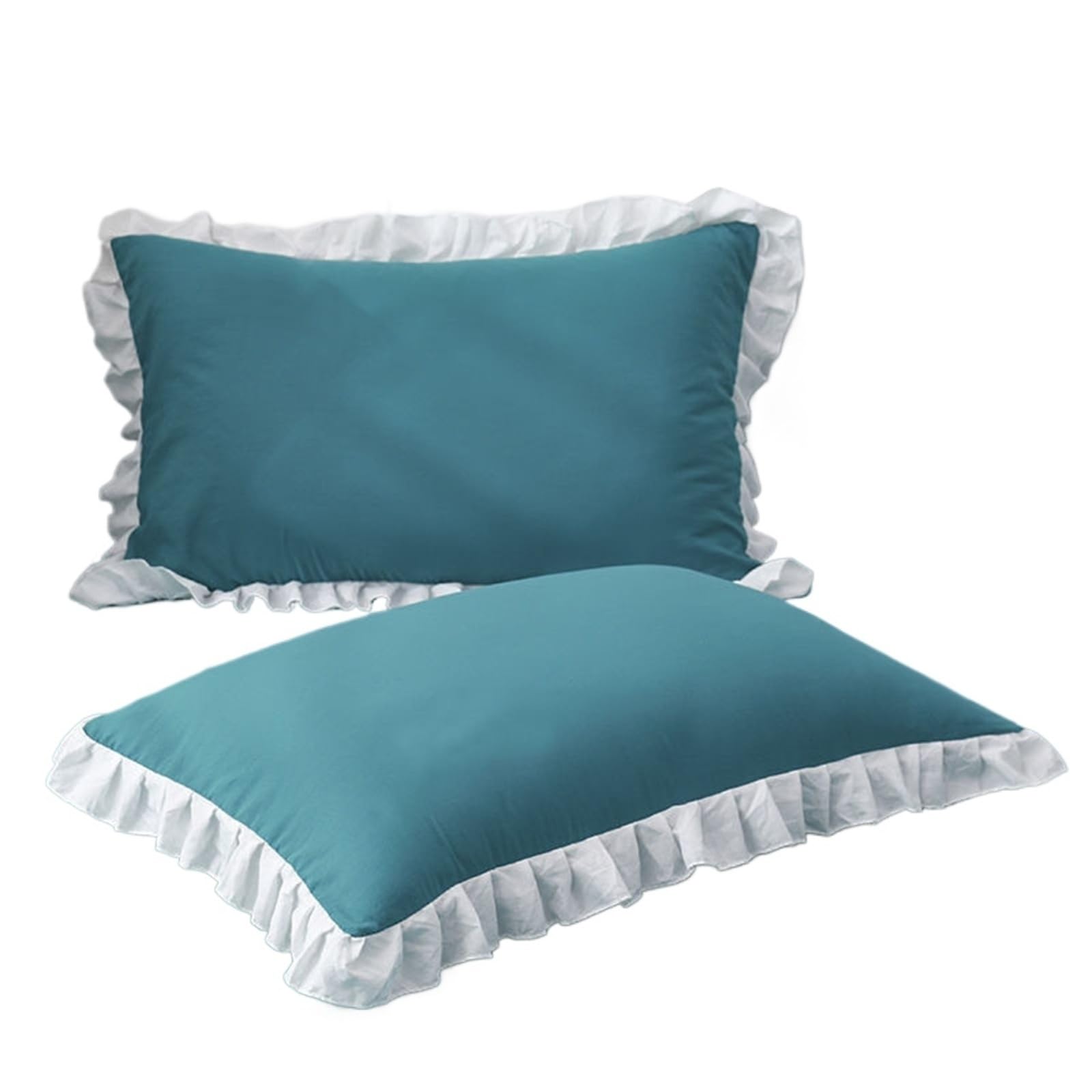 Pillow Cases Princess Pillowcases With Ruffles Multiple Sizes Pillow Cover Comfortable Case For Adults(Green,1Pcs 35x55cm)