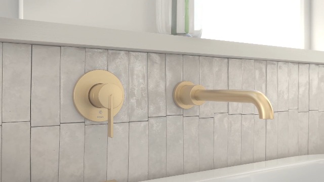 Moen Align Brushed Gold One-Handle Freestanding Floor Mount Tub