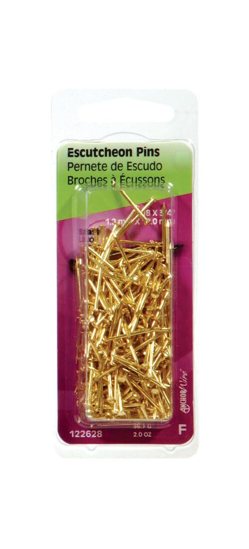 Hillman 18 Ga. x 1/2 in. L Brass Escutcheon Pins 1 pk 2 oz.