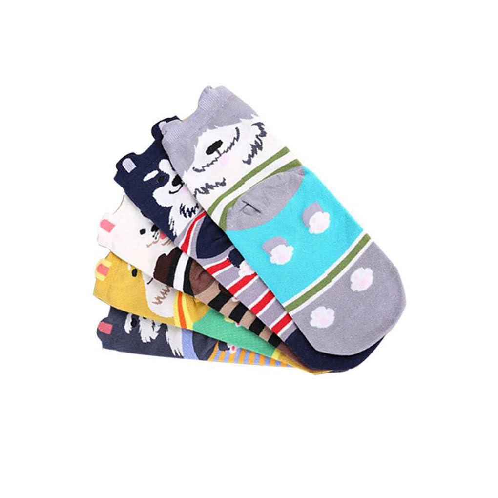 5 pares de calcetines de gato con diseño de animales encantadores y perros, calcetines de algodón a rayas, calentadores de piernas para mujeres y niñas, regalos para mujeres, estilo 1