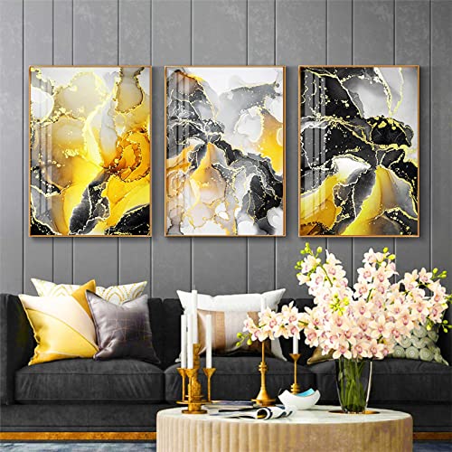 Toile abstrait or noir luxe KEBIA, peinture d'art moderne au style nordique 50x70cm