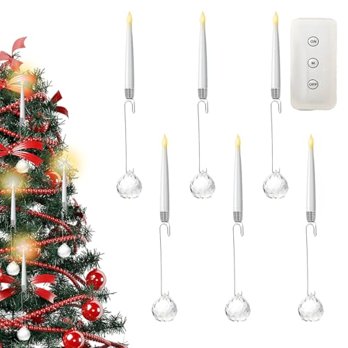 Bougies LED vacillantes Noël à piles lot de 6 éclairage extérieur fenêtre