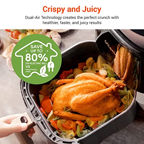 Ultenic K10 Airfryer 5L, Smart Air Fryer met 11 Programma's, Heteluchtfriteuse met Aanraakscherm, Online Recepten, Voorverwarmen en Warmhouden, BPA PFOA vrije Non-Stick Mand, 1500W, Wifi, Alexa - Afbeelding 4