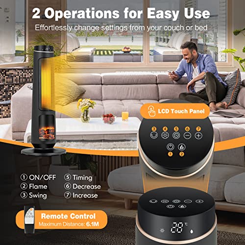 image for Costway 2500W Electric Space Heater, PTC Fast Heating Ceramic Tower He