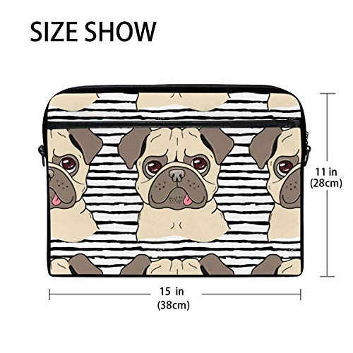 Funda de portátil de 14 a 15.4 pulgadas con tierno diseño de perro carlino 2