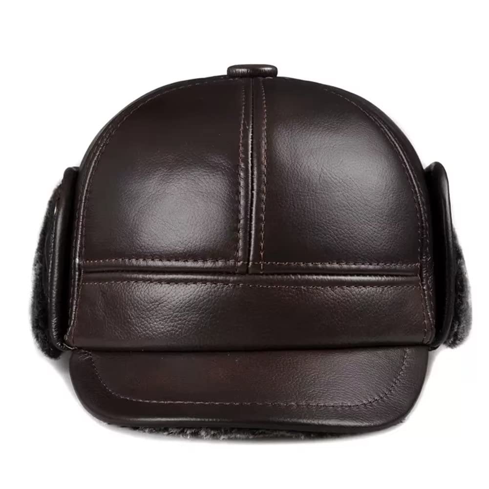 DongBao Cappello Aviatore in Pelle Uomo con Paraorecchie Sportivo Berretto Invernale Caldo Cappello da Caccia Berretto Baseball