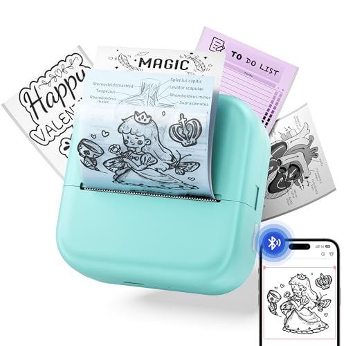 NelkoGlobal Sticker Printer, Print Pods Mini Printer, Mini Sticker Maker Compatible with Phone & Tablet, M02L Print Pods Mini Printer for School Notes, Scrapbook, Anatomical Diagram