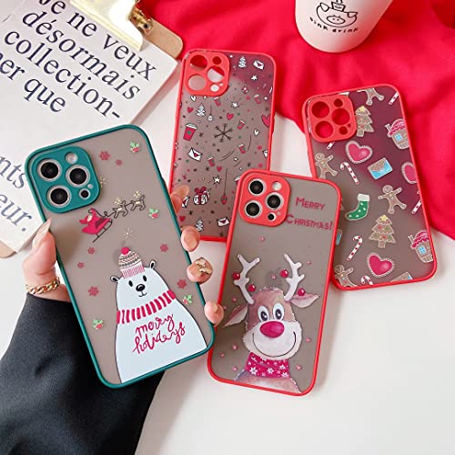 Ztofera Christmas Case For Iphone 14 Pro,Cute Merry Christmas Pattern Phone Case Gifts Translucent Silicone Hard Pc +Tpu Bumper Shockproof Protective Cover For Iphone 14 Pro 6.1 Inch-Gingerbread Man #TOP3
