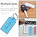Uniclife 40 Pieces Key Tags 2 Inch Plastic Key Chain Tags with Ruled Blank Paper Labels Transparent Covers and Split Rings Sturdy Item Identifiers, 8 Colors
