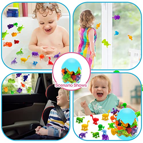 Suction Toys Baby Bath Toy Set-45 Pcs Kids Suction Cup Toys,Bathtub Silicone Building Blocks, Stress Release Toys,Toddler Travel Toys Easter Eggshell Gift For 3 4 5 6 7 8 Year Old Boy Girl (Blue) #TOP5