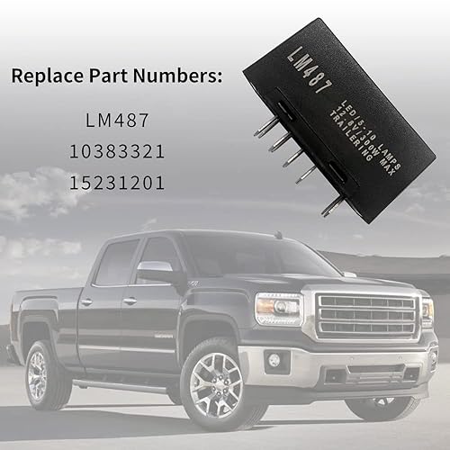 Miniatura 5 de LM487 Relé intermitente LED apto para GM GMC Chevrolet Silverado de 10 pines, advertencia de peligro y relé intermitente de señal de giro, reemplazo