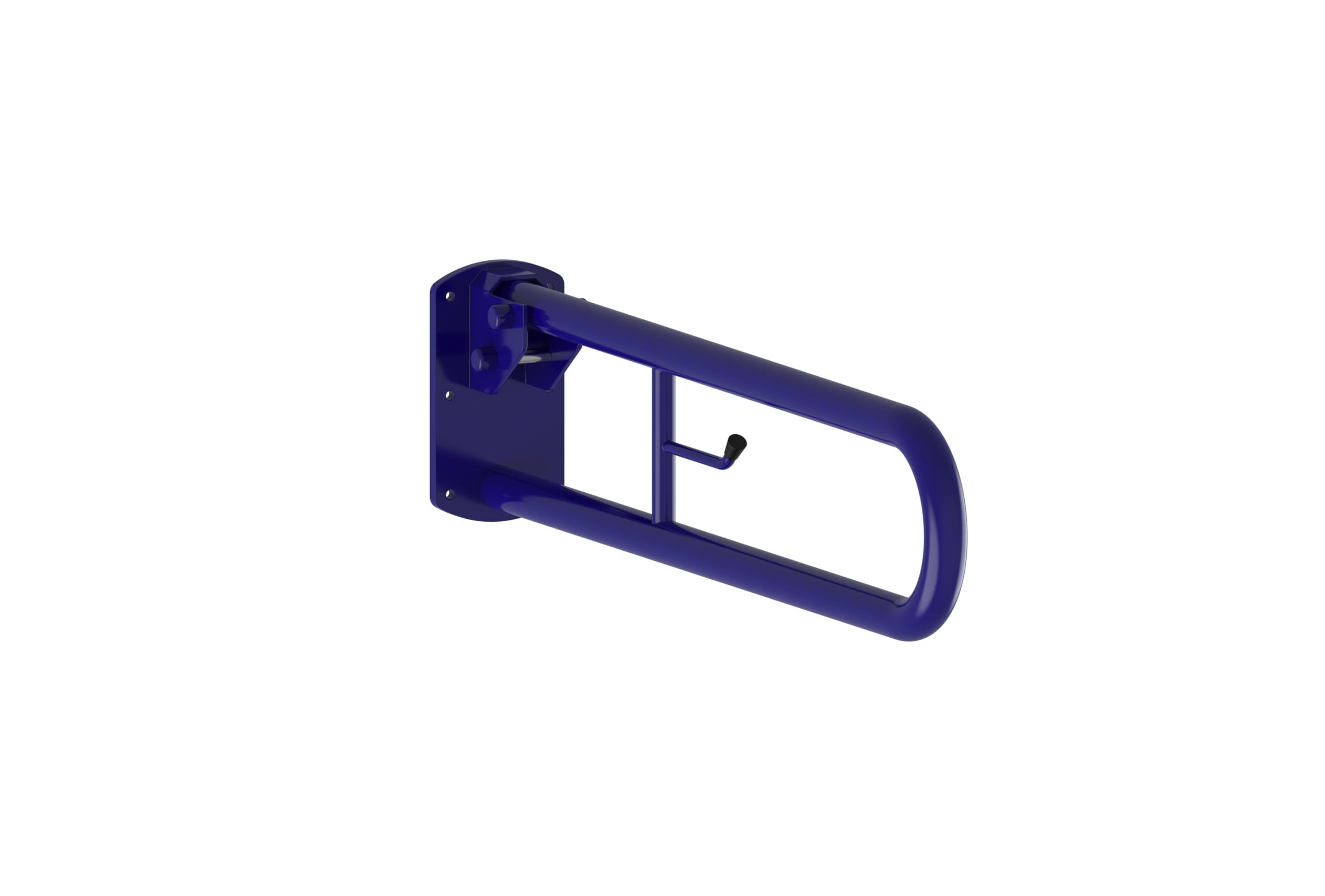 I.Care Barra de apoyo plegable para baño, 80 cm, color azul, brazo oscilante de pared