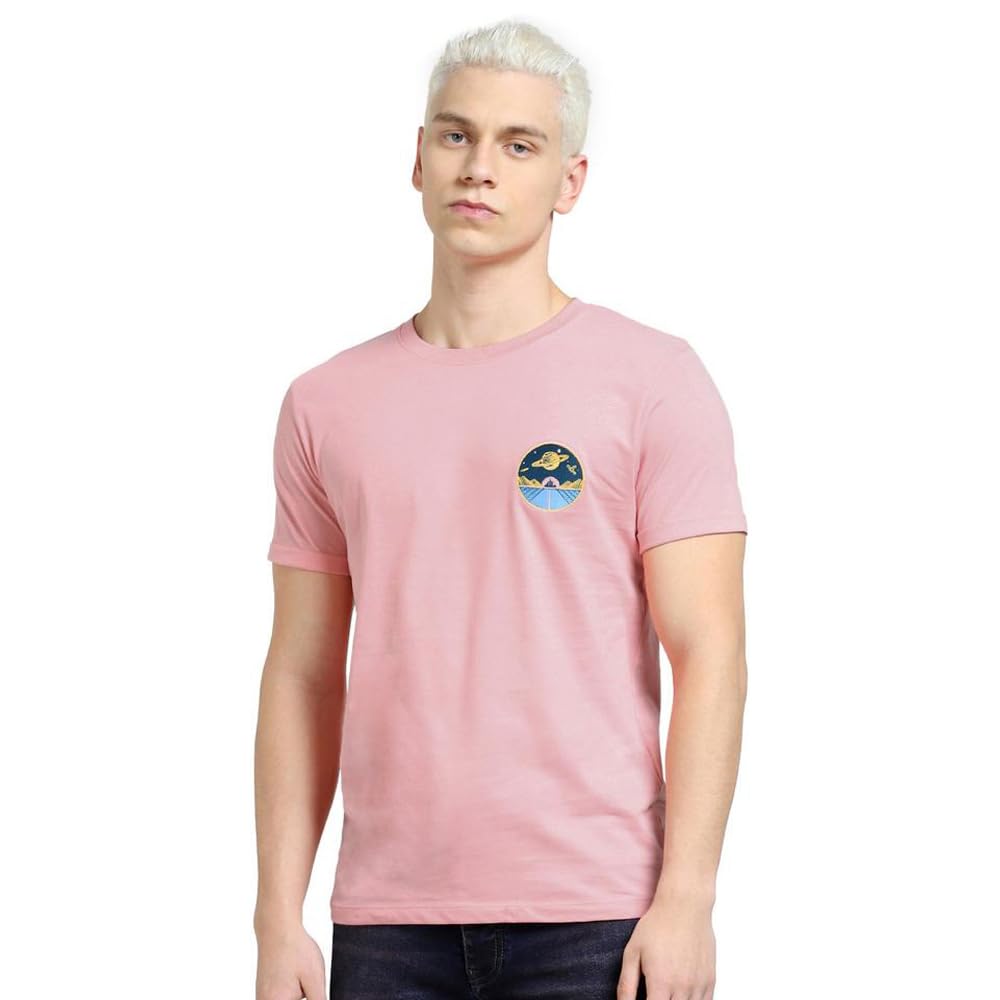 JACK & JONES Men's Cotton Solid Slim Fit T-Shirt