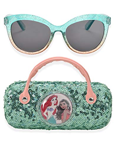 Pan Oceanic Disney Princess Óculos de sol para meninas com estojo de óculos combinando para crianças, Sereias, Small