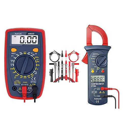 AstroAI Digital Multimeter & Clamp Meter & Test Leads Bundle